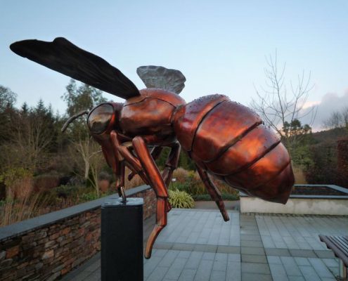 Copper and stainless steel giant Bee sculpture | Thrussells Copper and stainless steel giant Bee sculpture. Made by Thrussells