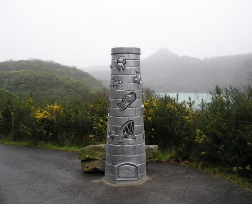 Clay Country Trail Heritage Chimney Sculpture | St Austell | Thrussells Metal chimney heritage sculpture. Made by Thrussells. Public Art Cornwall