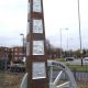 Bilston Town Entrance Heritage Sculpture, made of steel and core-ten steel. Made by Thrussells. Public Art Wolverhampton