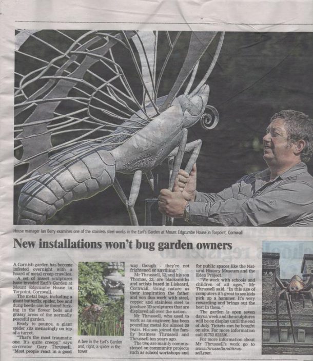 Newspaper article feating Thrussells