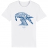 Unisex white t-shirt with Thrussells blue bird