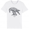 Unisex white t-shirt with Thrussells grey bird