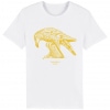 Unisex white t-shirt with Thrussells yellow bird